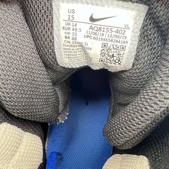 Nike Force Savage Varsity 2 Men Size 15 AQ8155-402 Blue Black Cleats Shoes - Picture 10 of 11